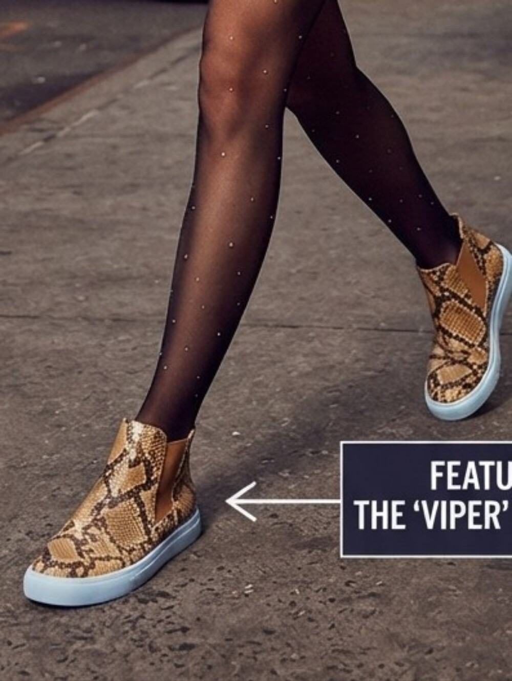 Snakeskin print Slipon Hightop Sneakers